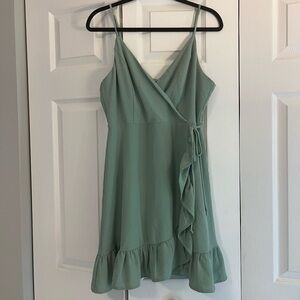 Altar'd State Anabella Sage Green Wrap Dress
